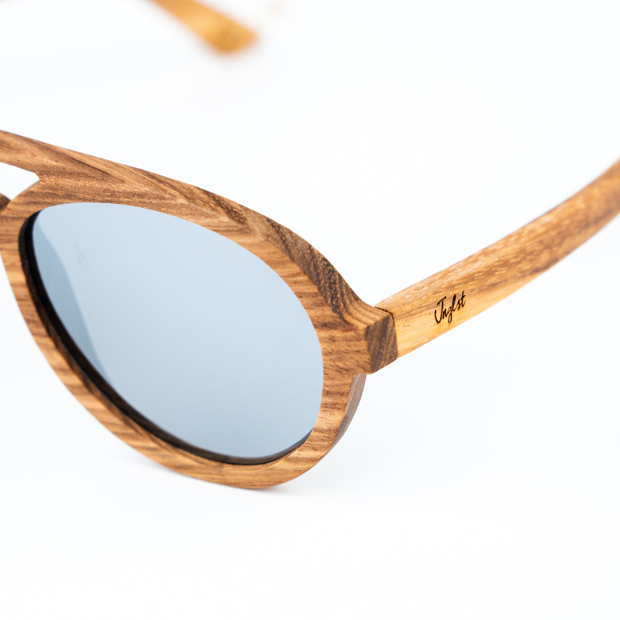 Wooden Tiger Sunglasses with Silver Lenses