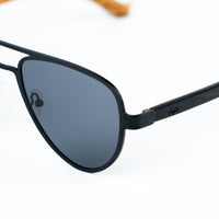Aviator Jnglst Sunglasses with Black Lenses