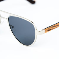 Aviator Jnglst Sunglasses with Dark Grey Lenses