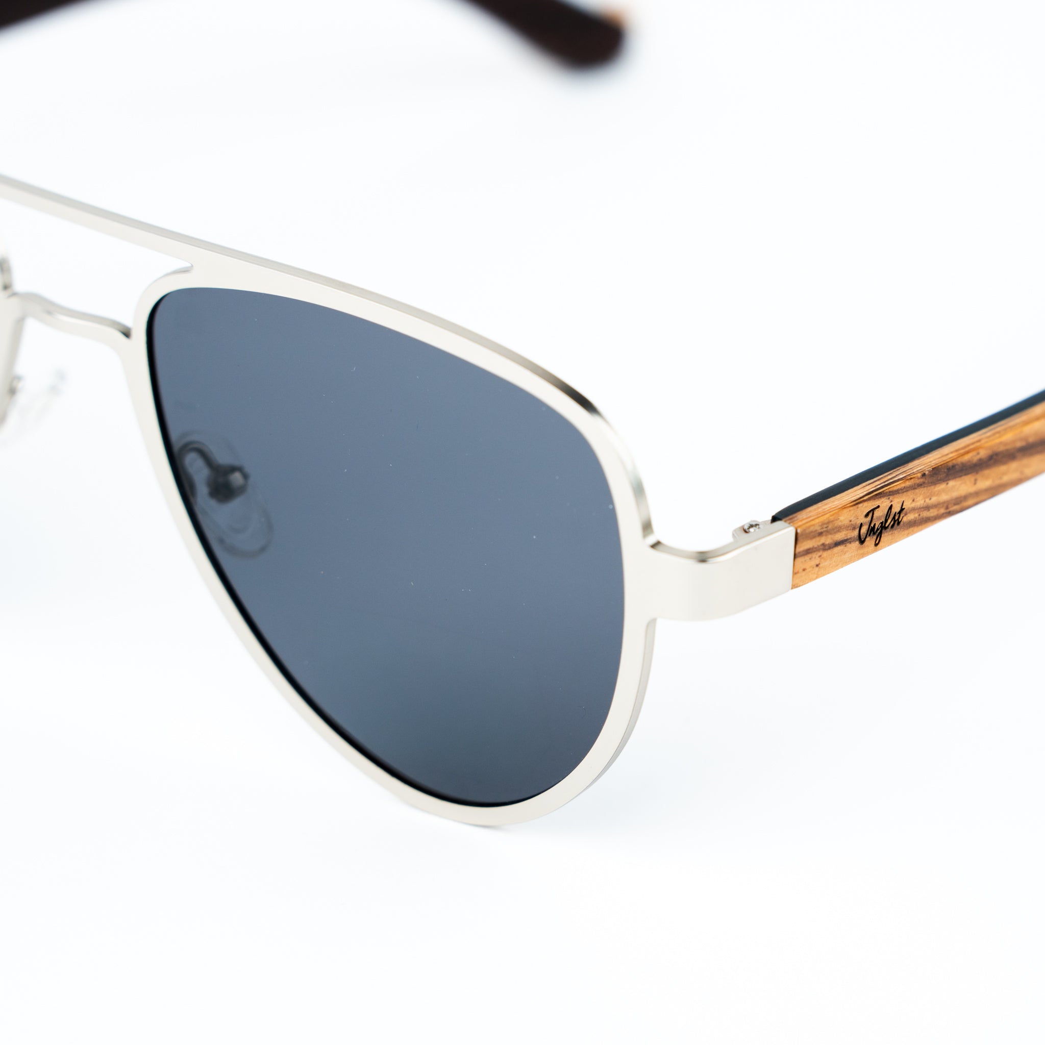 Aviator Jnglst Sunglasses with Dark Grey Lenses