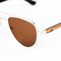 Aviator Jnglst Sunglasses with Vintage Brown Lenses