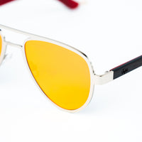 Aviator Jnglst Sunglasses with Orange Lenses