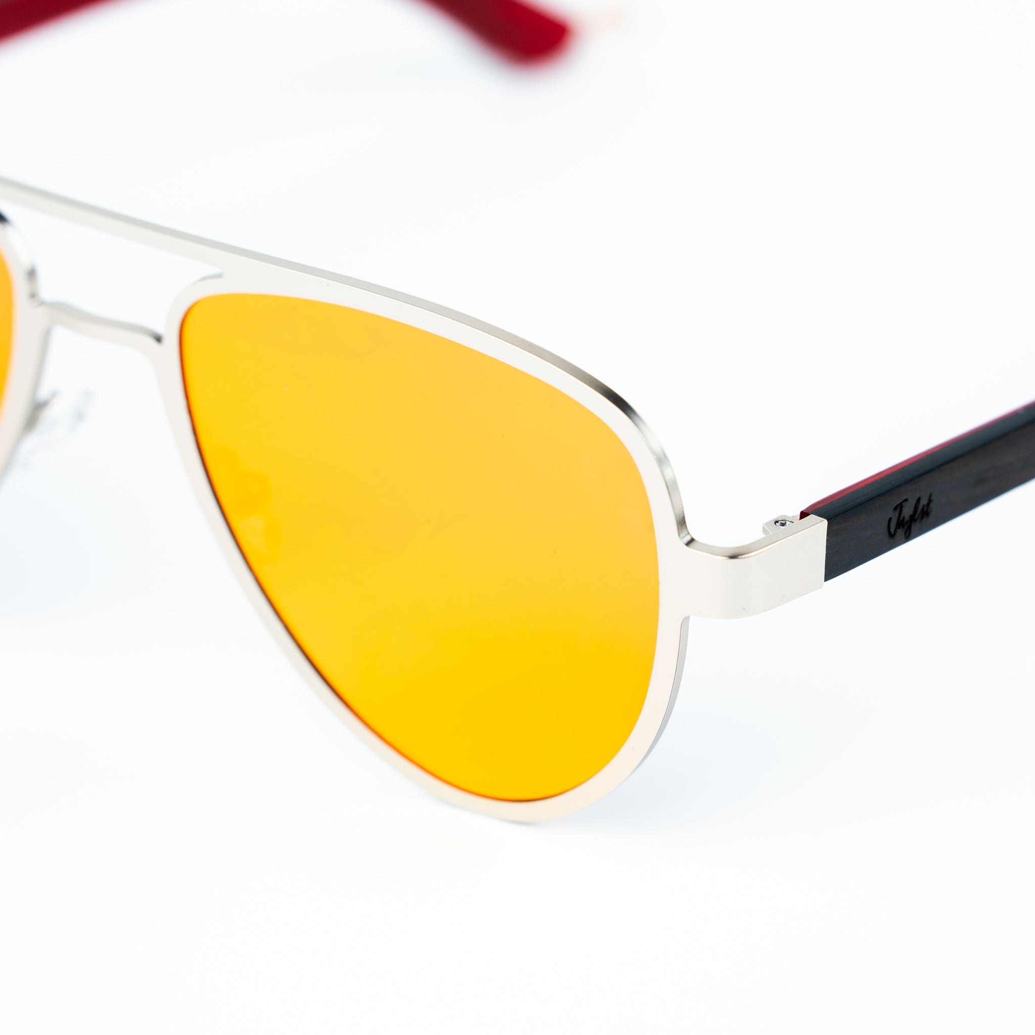Aviator Jnglst Sunglasses with Orange Lenses