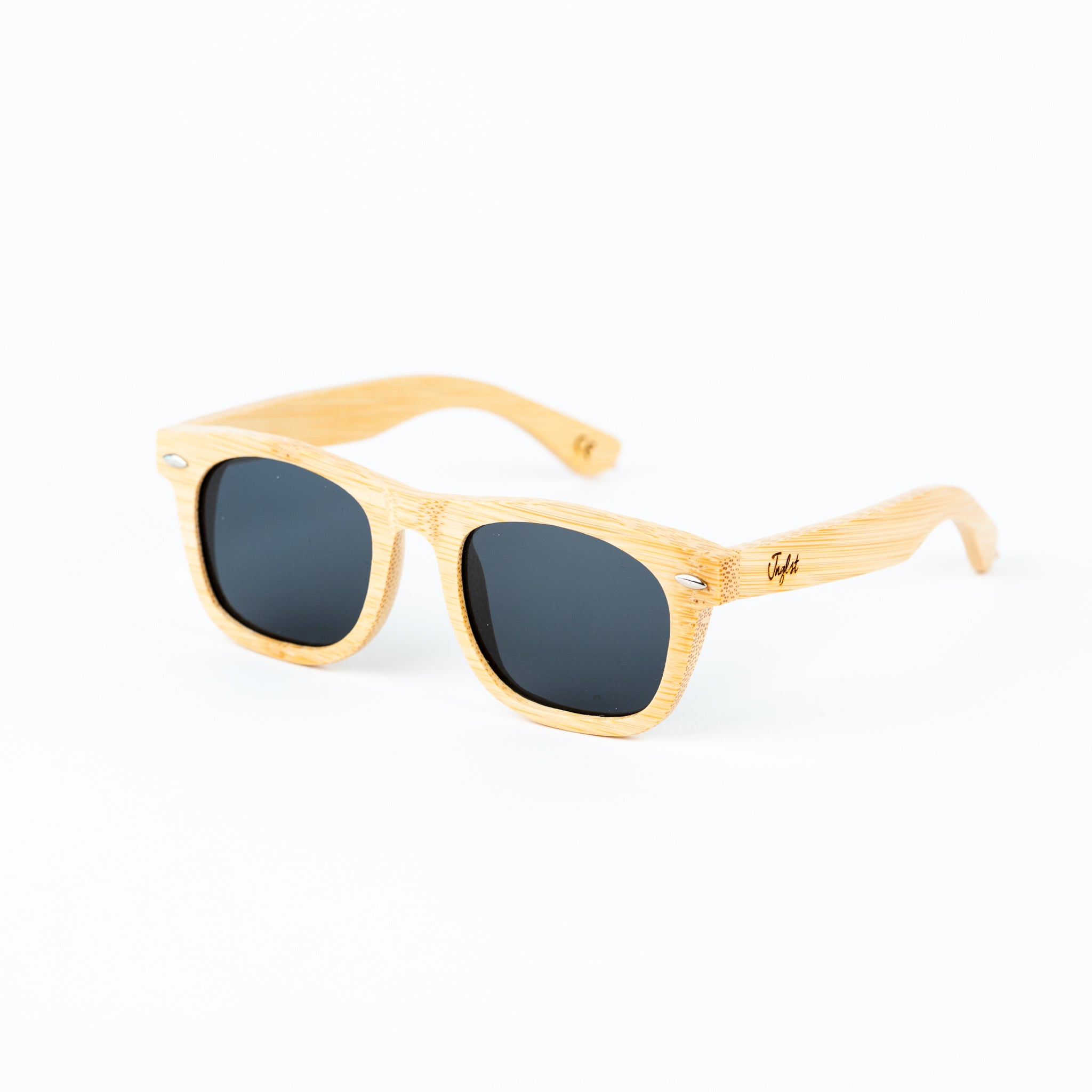 Jnglst Bamboo Rayban Sunglasses with grey lenses