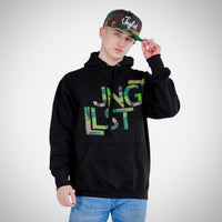 JNGLST Camo On Black Hoodie
