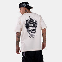 Born Outta Fire BOF Skull T-Shirt - Natural