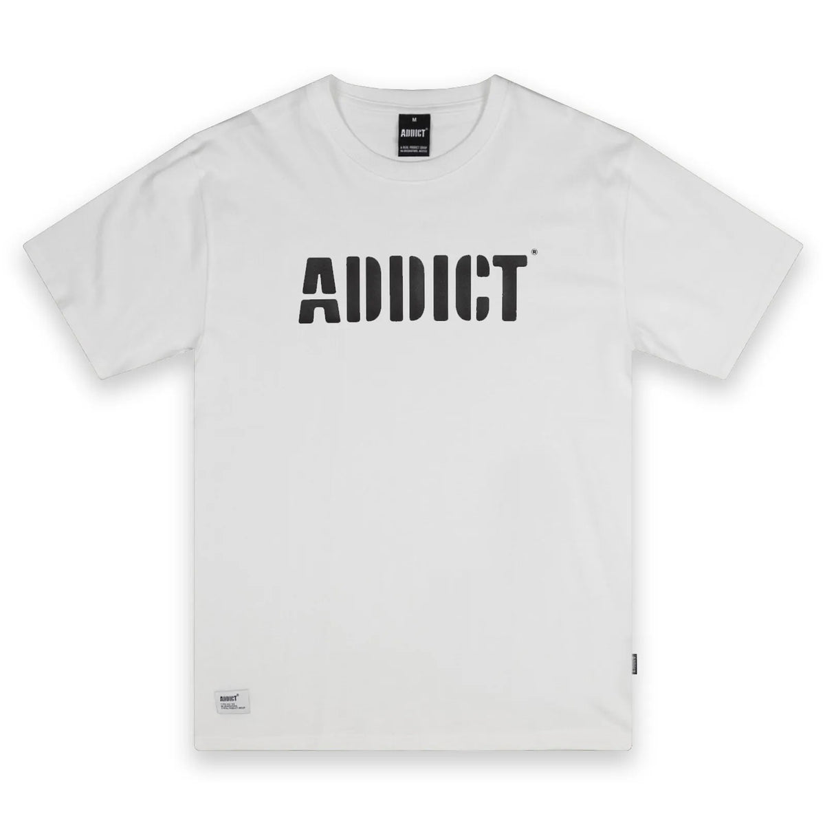 Addict Clothing White Stencil T-Shirt