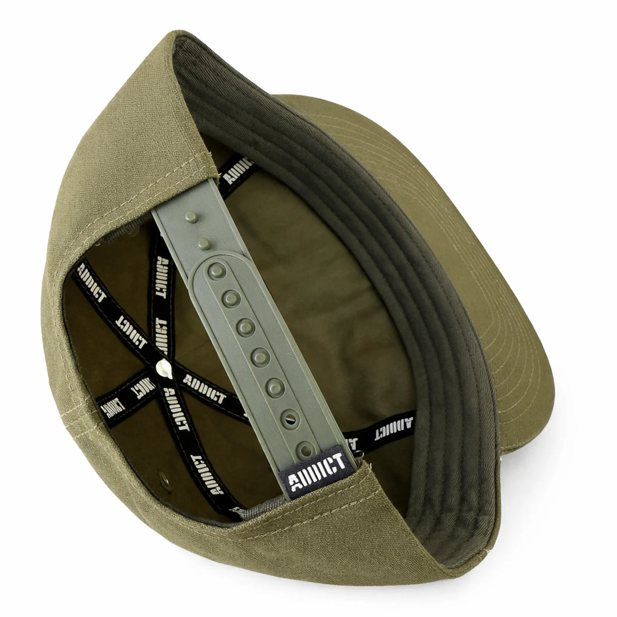 Addict Stencil Cap Olive Back