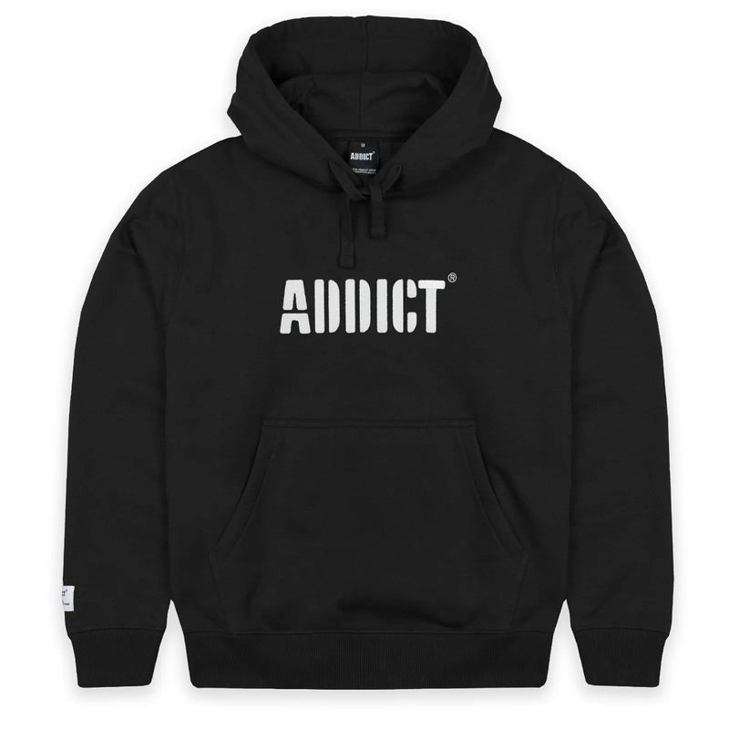 Addict Stencil Pullover Hoody Black 