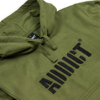 Addict Stencil Pullover Hoody Olive Hem