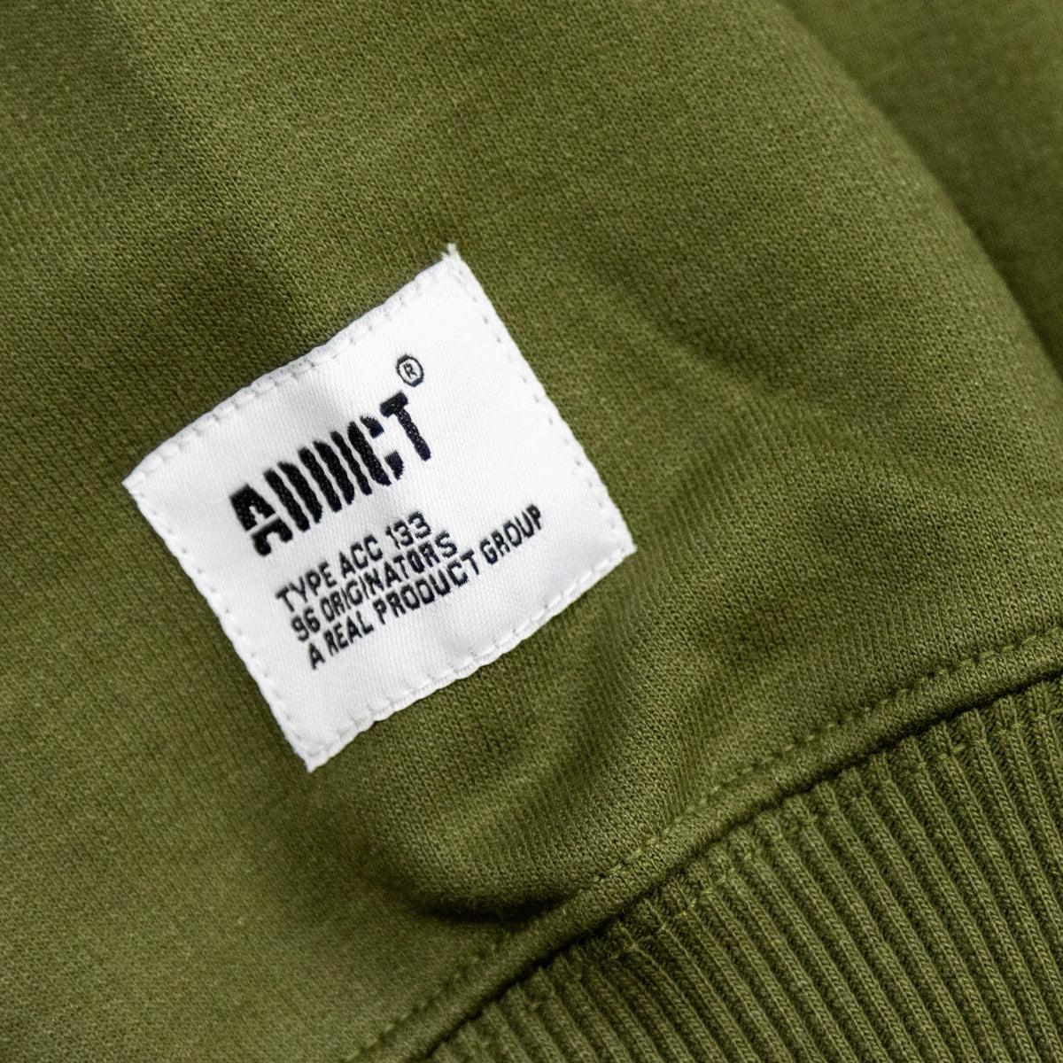Addict Stencil Pullover Hoody Olive Label