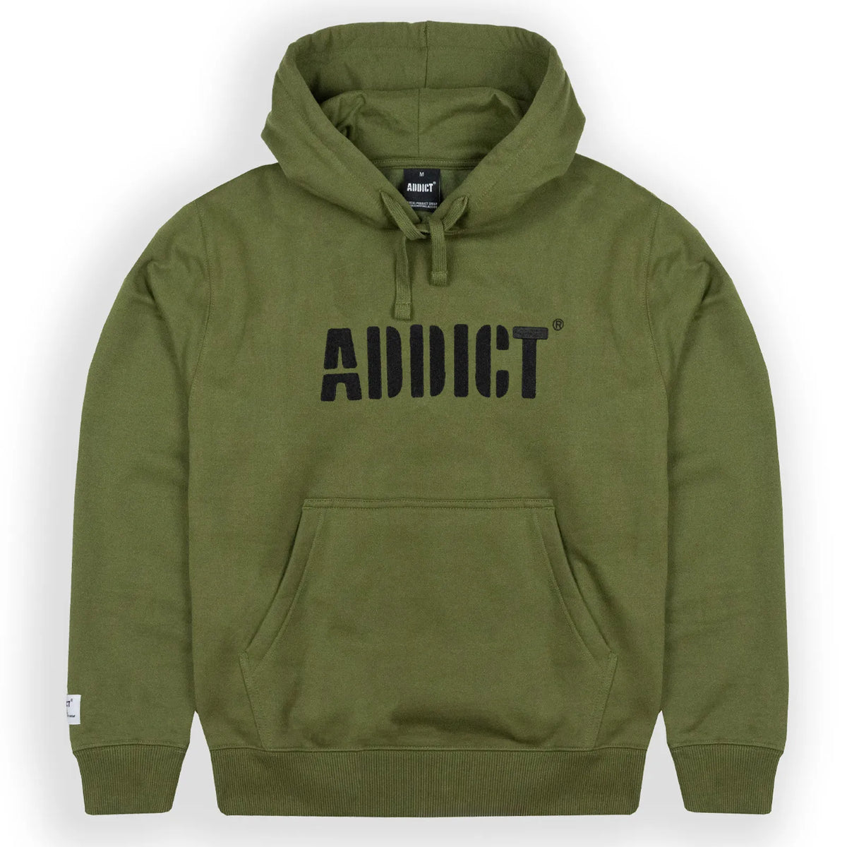 Addict Stencil Pullover Hoody Olive
