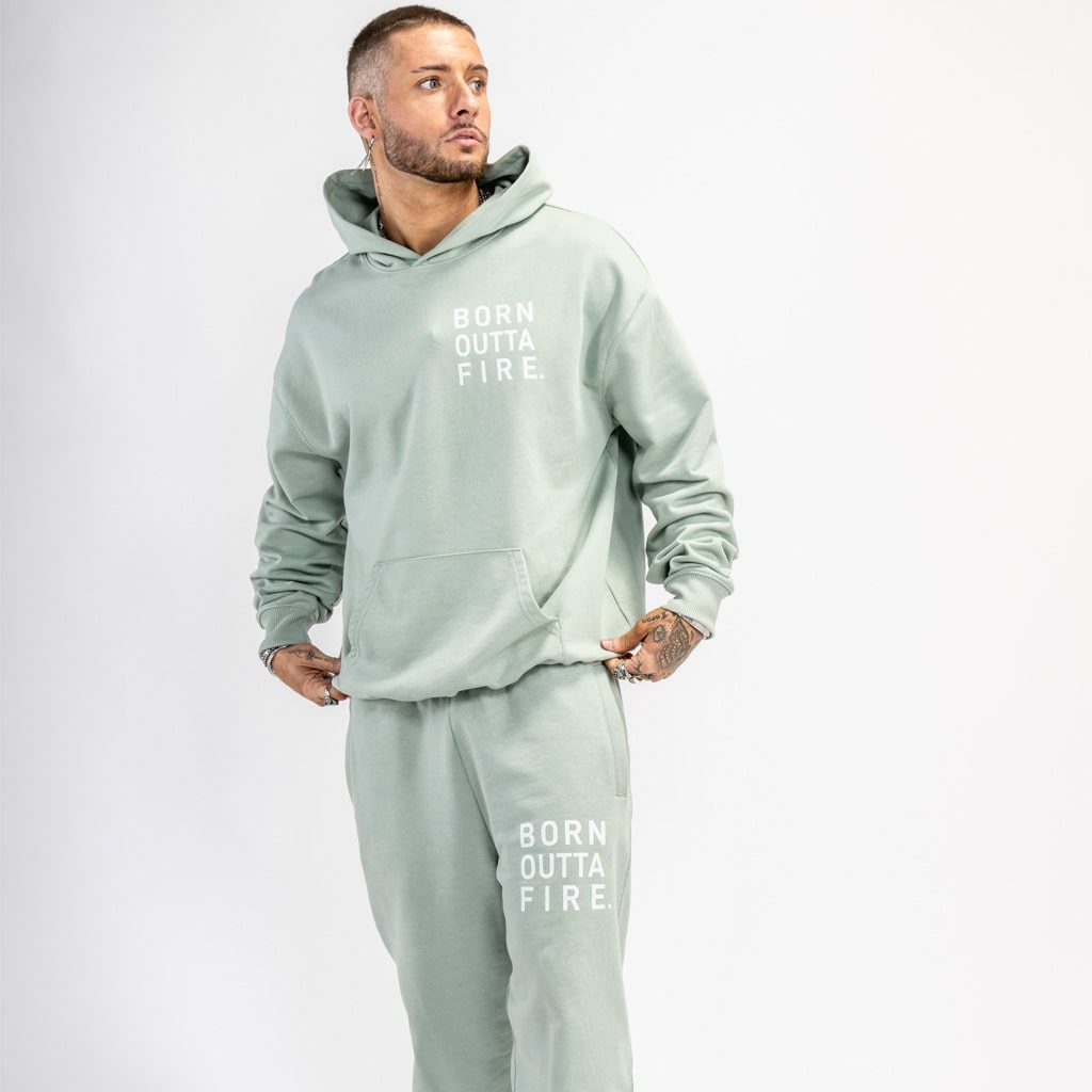 Aloe green streetwear french terry hoody