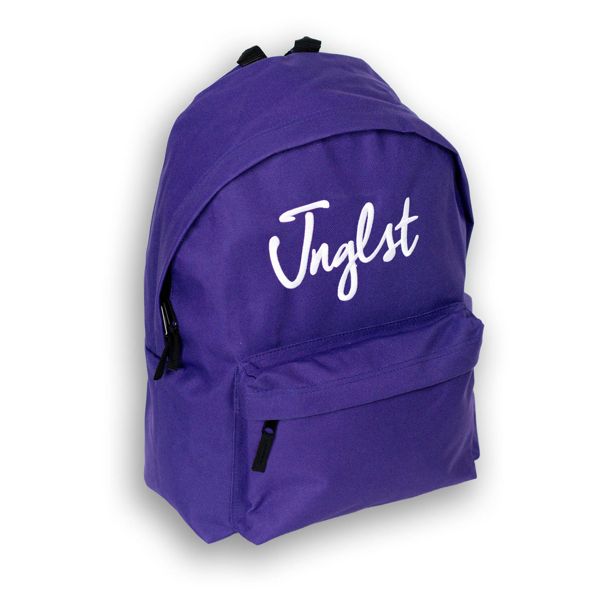 Purple backpack with 'Junglist' text on a white background