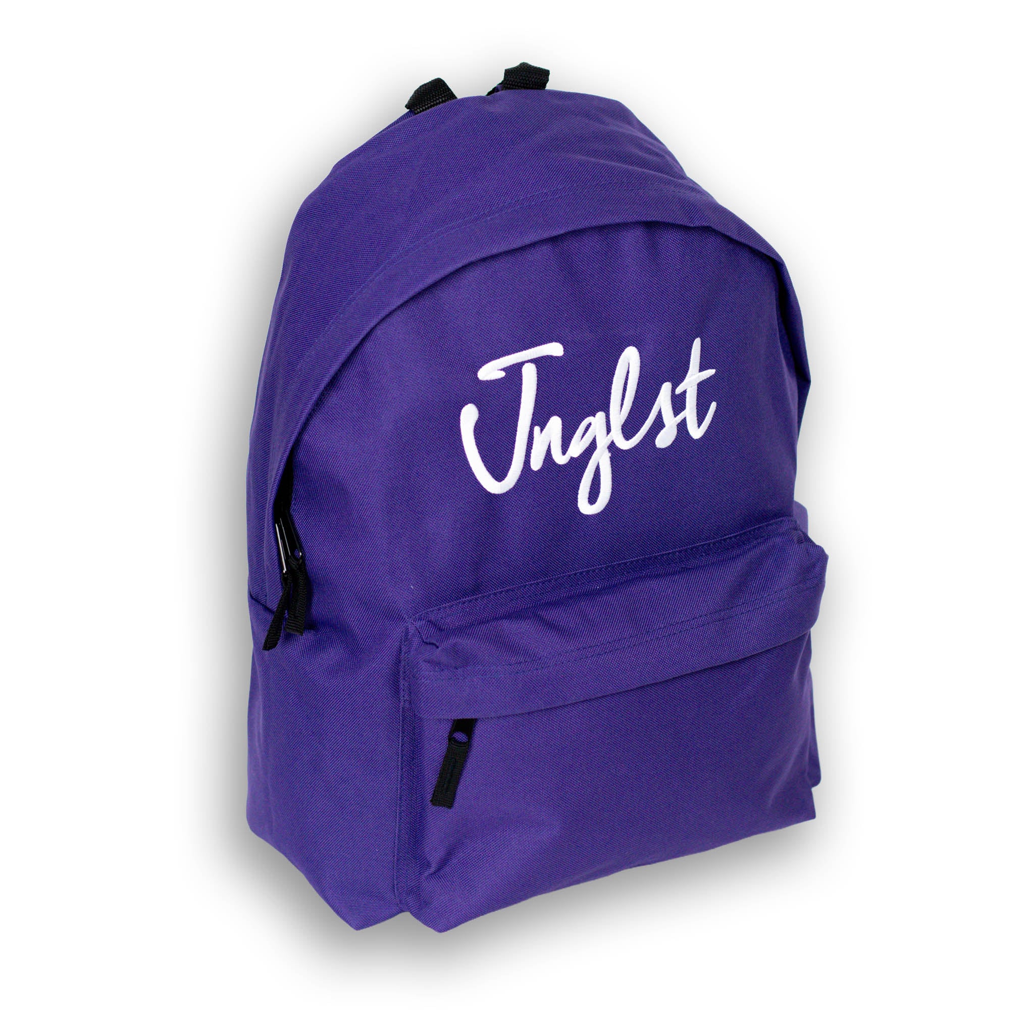 Purple backpack with 'Junglist' text on a white background