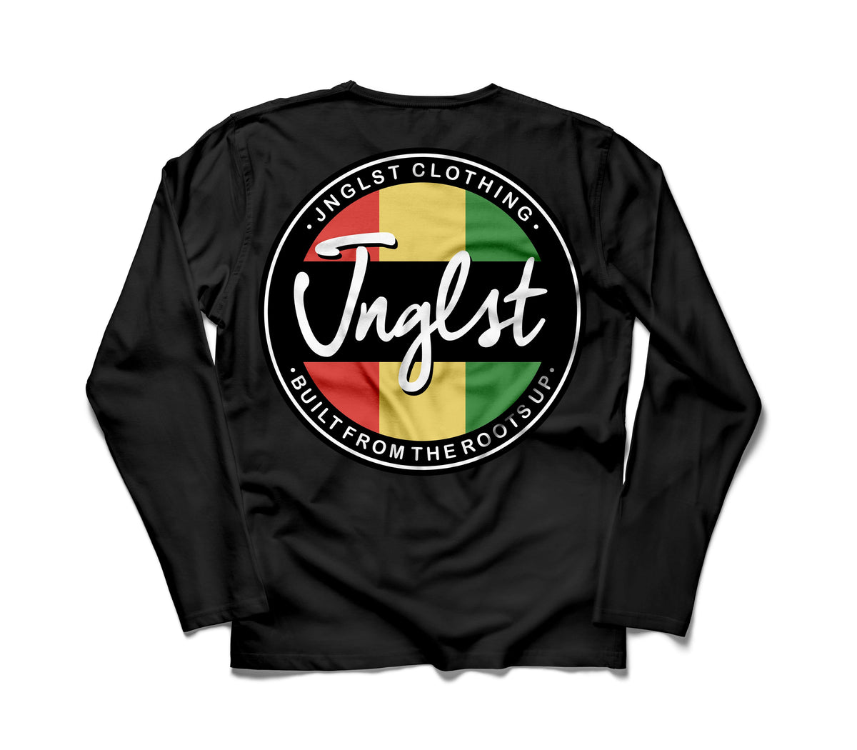 Black Roots up Back of Long Sleeve Junglist T Shirt