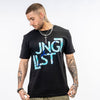 Blue Camo Pattern Design on a Jnglst t-shirt