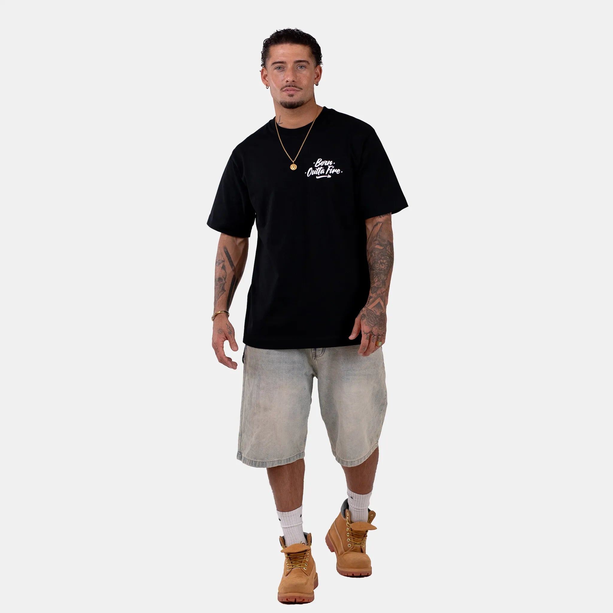 Born Outta Fire BOF Skull T-Shirt - Black