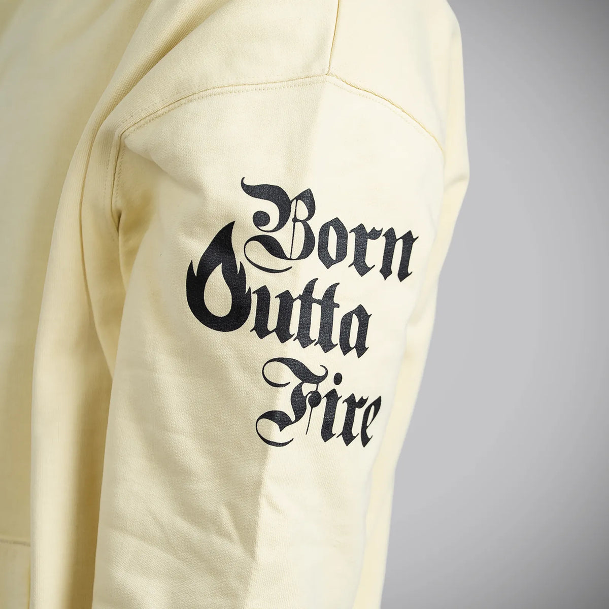 Born Outta Fire arm print on hoody