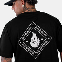 Born Outta Fire Flame Emblem T-Shirt - Black