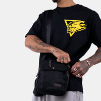 Born Outta Fire Flaming Skull Black T-Shirt - Black/Yellow