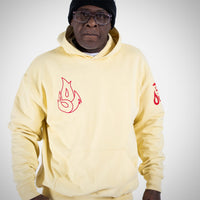 Born Outta Fire Hoody with Crimson Flame front worn by Marvellous Cain