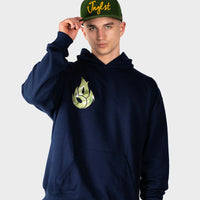 Green Camo Fire Navy Hoody