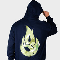 Green Camo Fire Navy Hoody