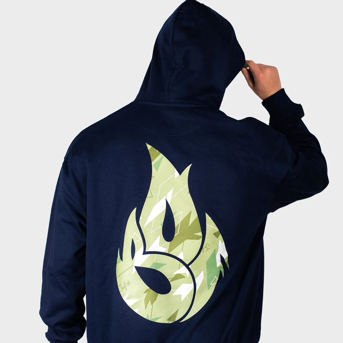 Green Camo Fire Navy Hoody