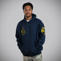 Born Outta Fire Yellow Flame On Navy Hoody