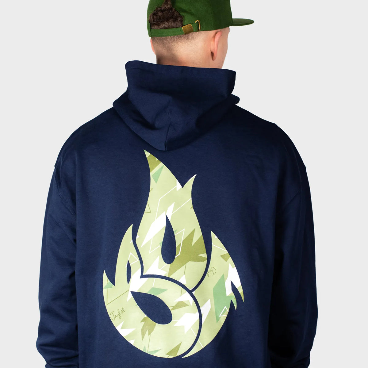 Green Camo Fire Navy Hoody