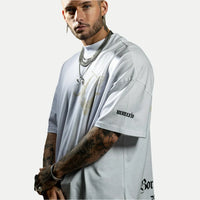 Oversized White and Sand Vulcan God of Fire T-Shirt
