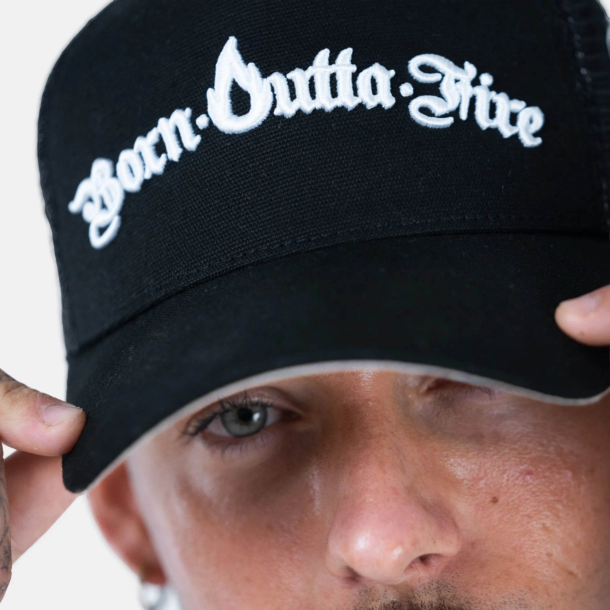 Born Outta Fire Trucker Cap - Black