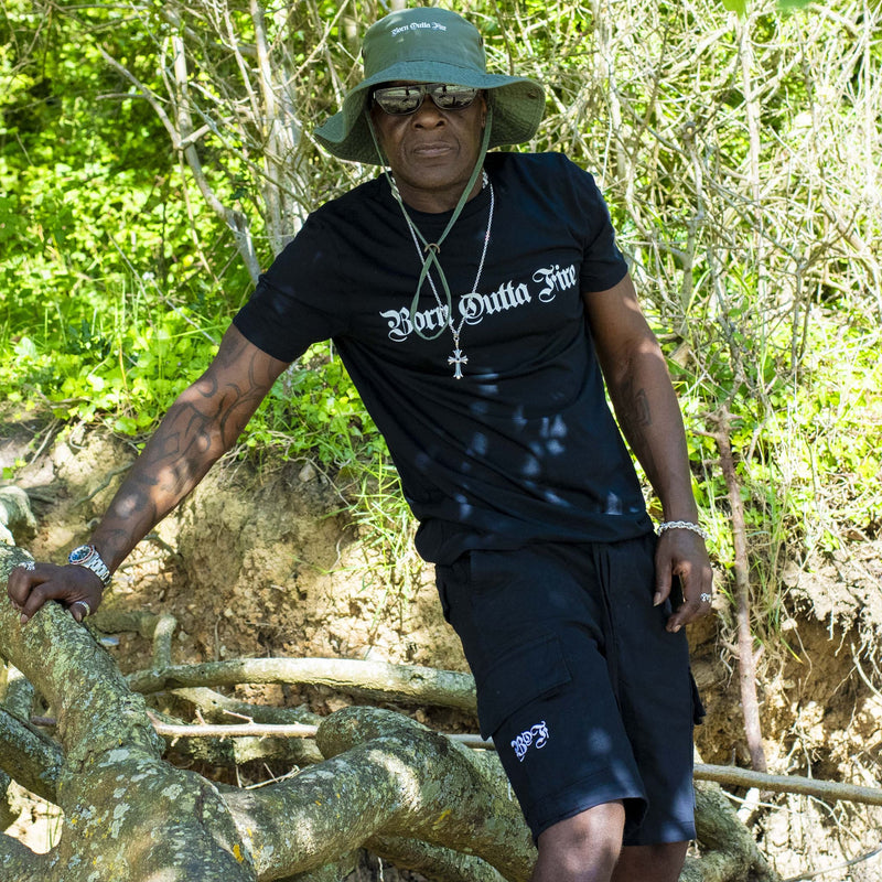 Black Born Outta Fire Cargo Shorts