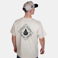 Born Outta Fire Flame Emblem T-Shirt - Natural