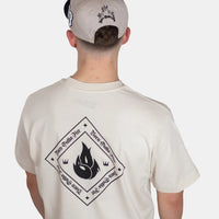 Born Outta Fire Flame Emblem T-Shirt - Natural