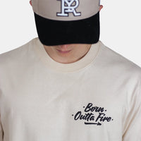 Born Outta Fire Flame Emblem T-Shirt - Natural