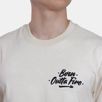 Born Outta Fire Flame Emblem T-Shirt - Natural