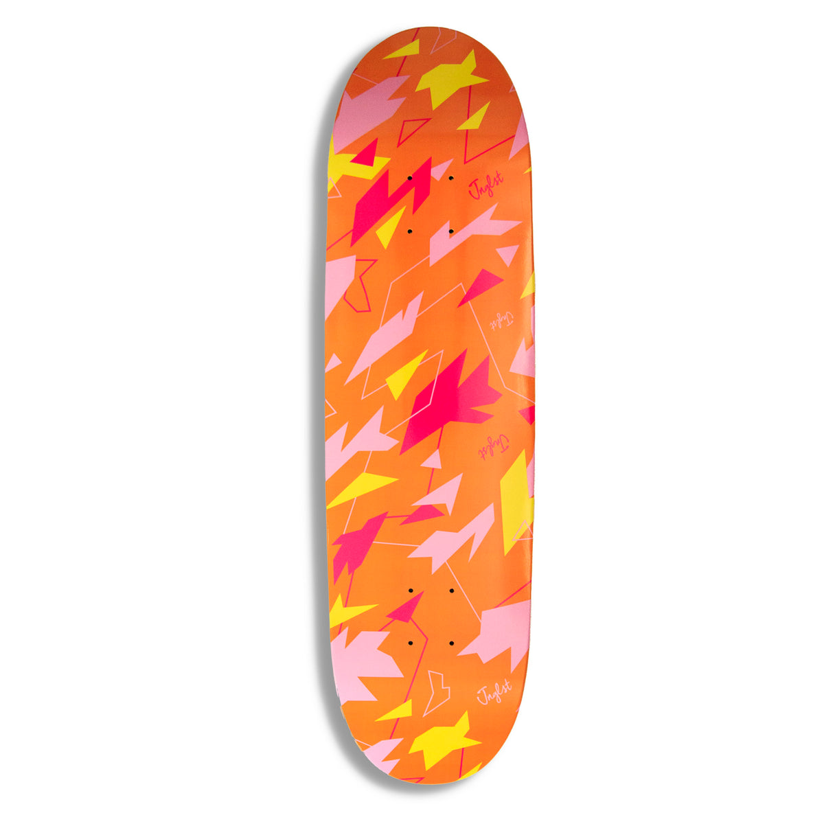 Orange Camouflage Egg Shaped Skate Deck