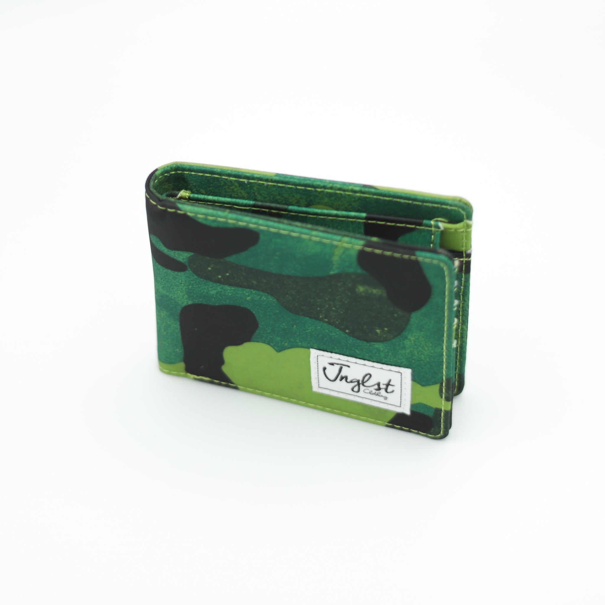 Green camouflage wallet with Junglist label 