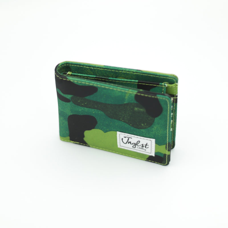 Green camouflage wallet with Junglist label 