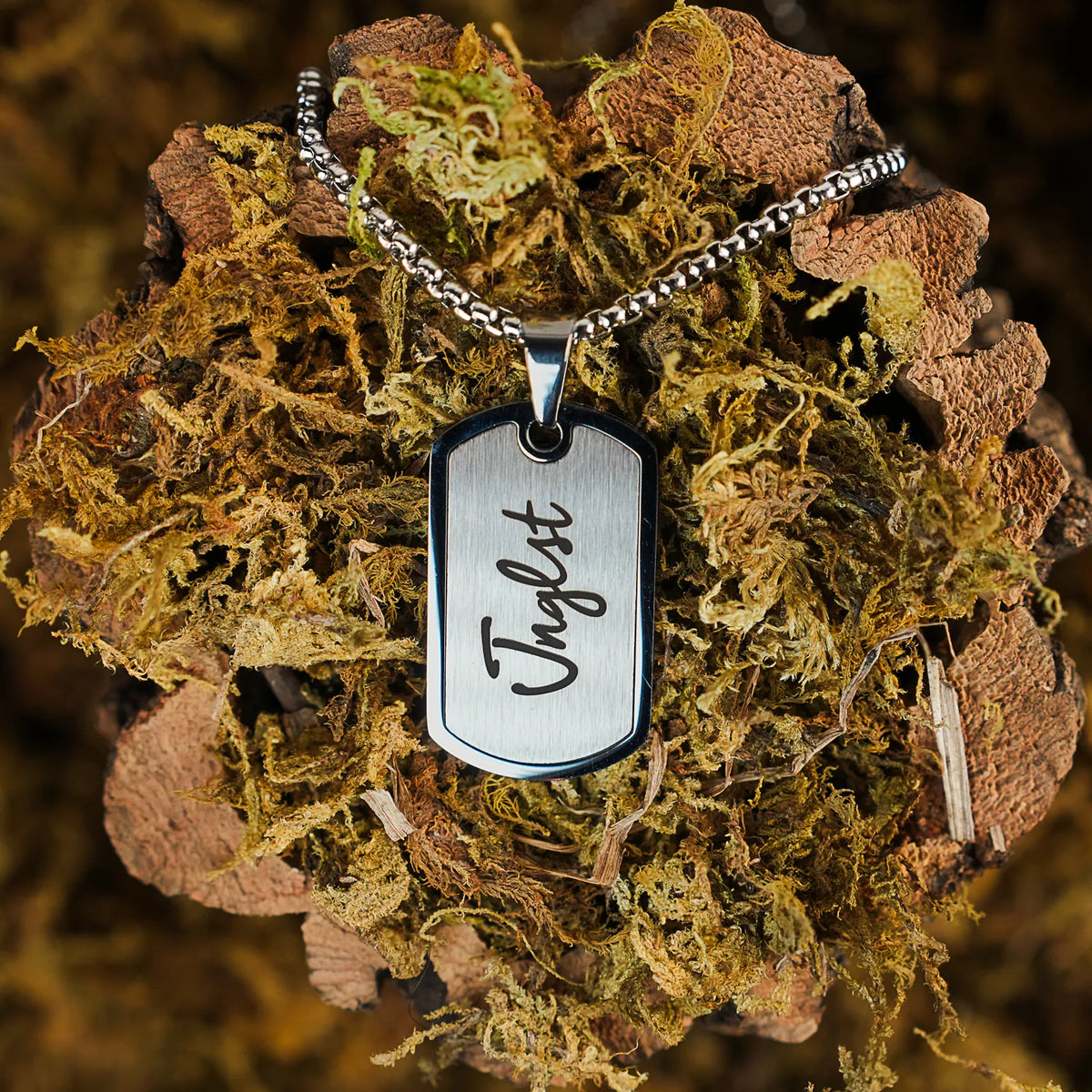 Jnglst necklace dog tag