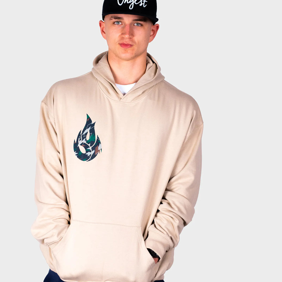 Dark Green Camo Fire Sand Hoody