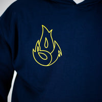 Navy Born Outta Fire Yellow Flame Hoody