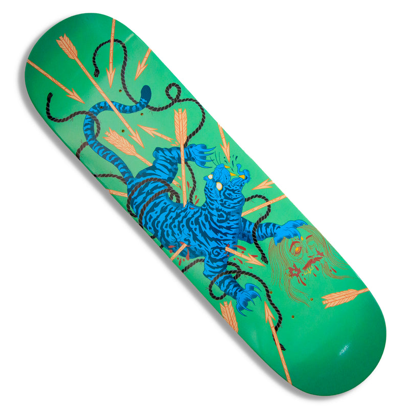 Green Tiger Skateboard Deck by Triple 3