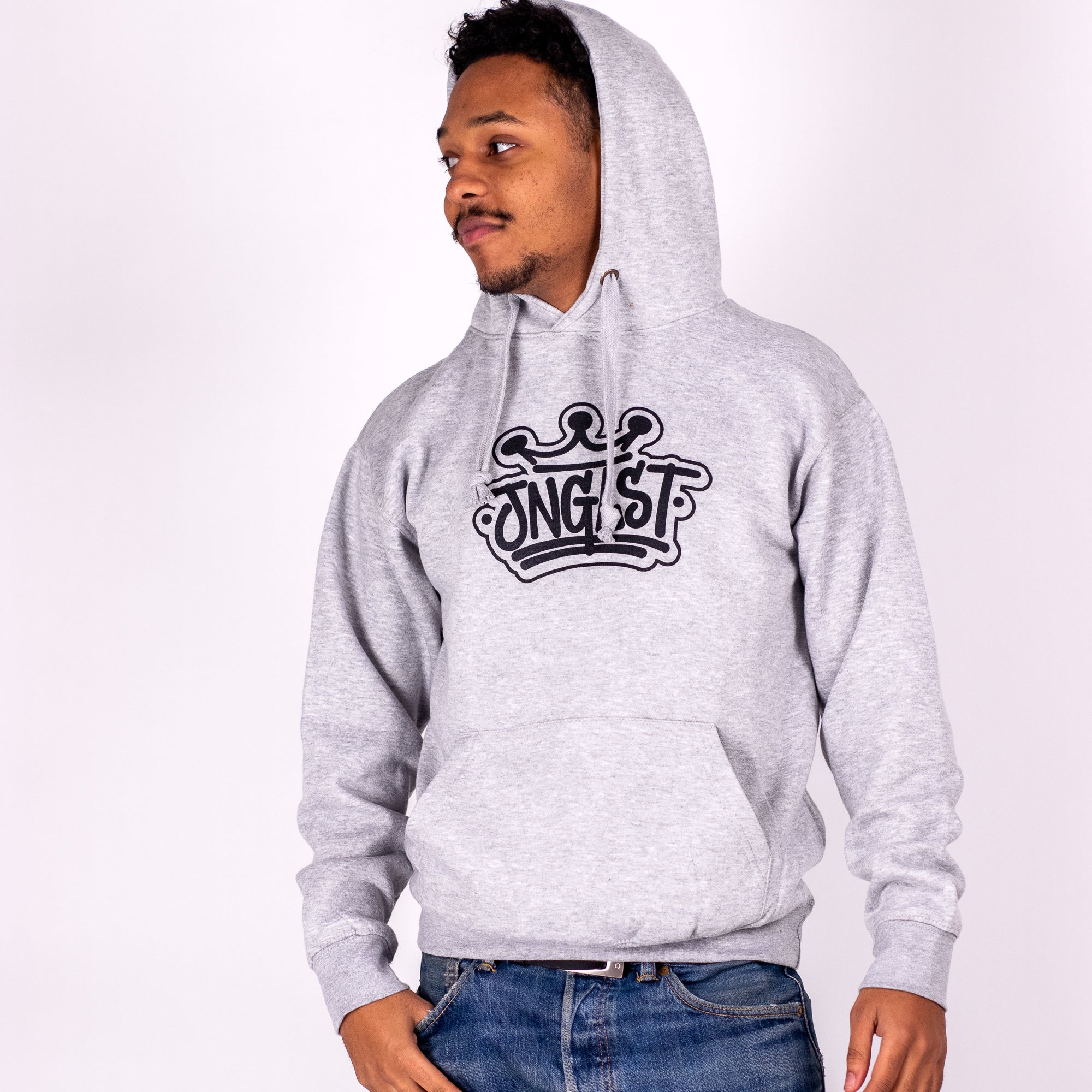 Grey Junglist Crown Pullover Hoody