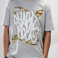 Grey Tagger T Shirt close up