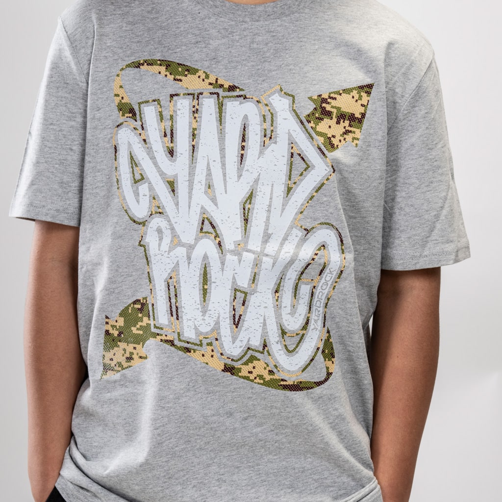Grey Tagger T Shirt close up