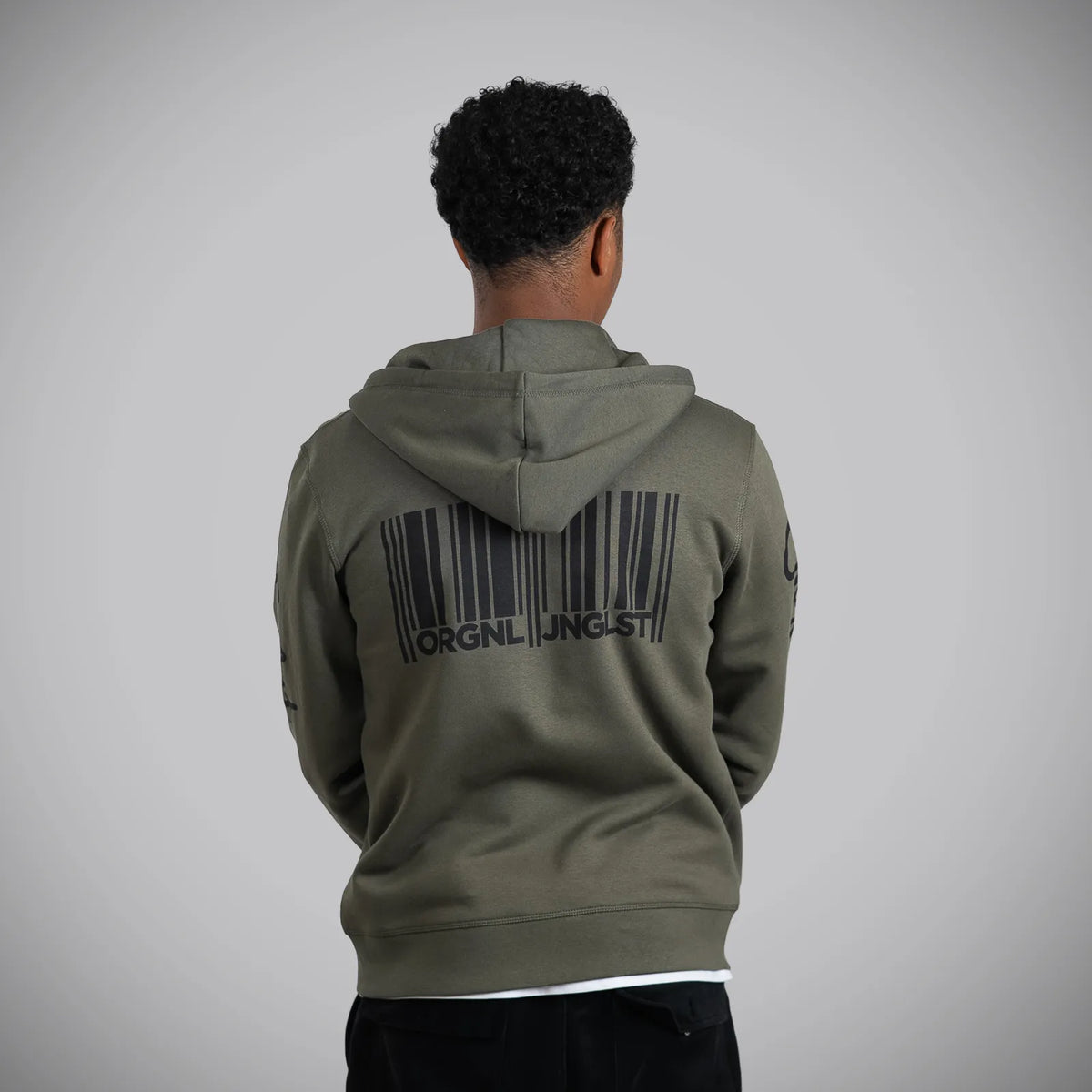 Jnglst Barcode Khaki Hoody Back Print