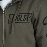 Jnglst Barcode Khaki Hoody Front Boxed Print